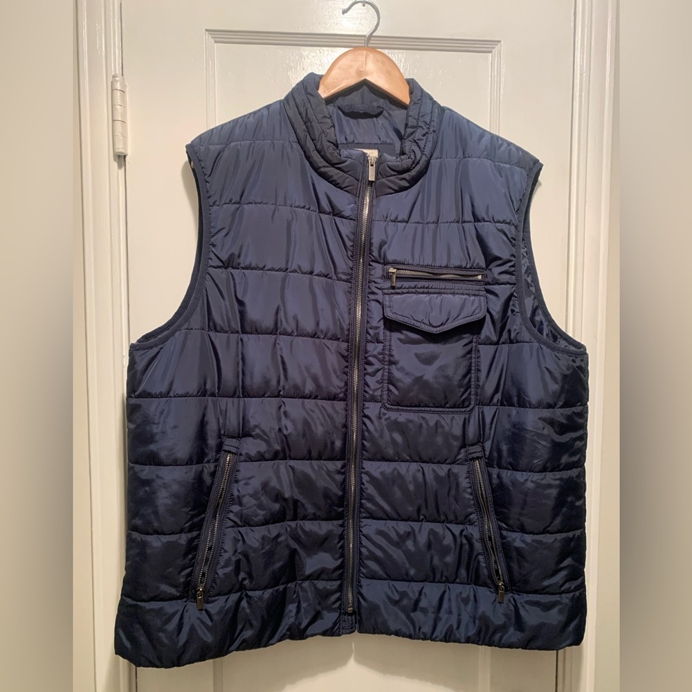 Joseph Abboud Navy Puffer Vest XXL Water Repellent Outdoor Ready Like New